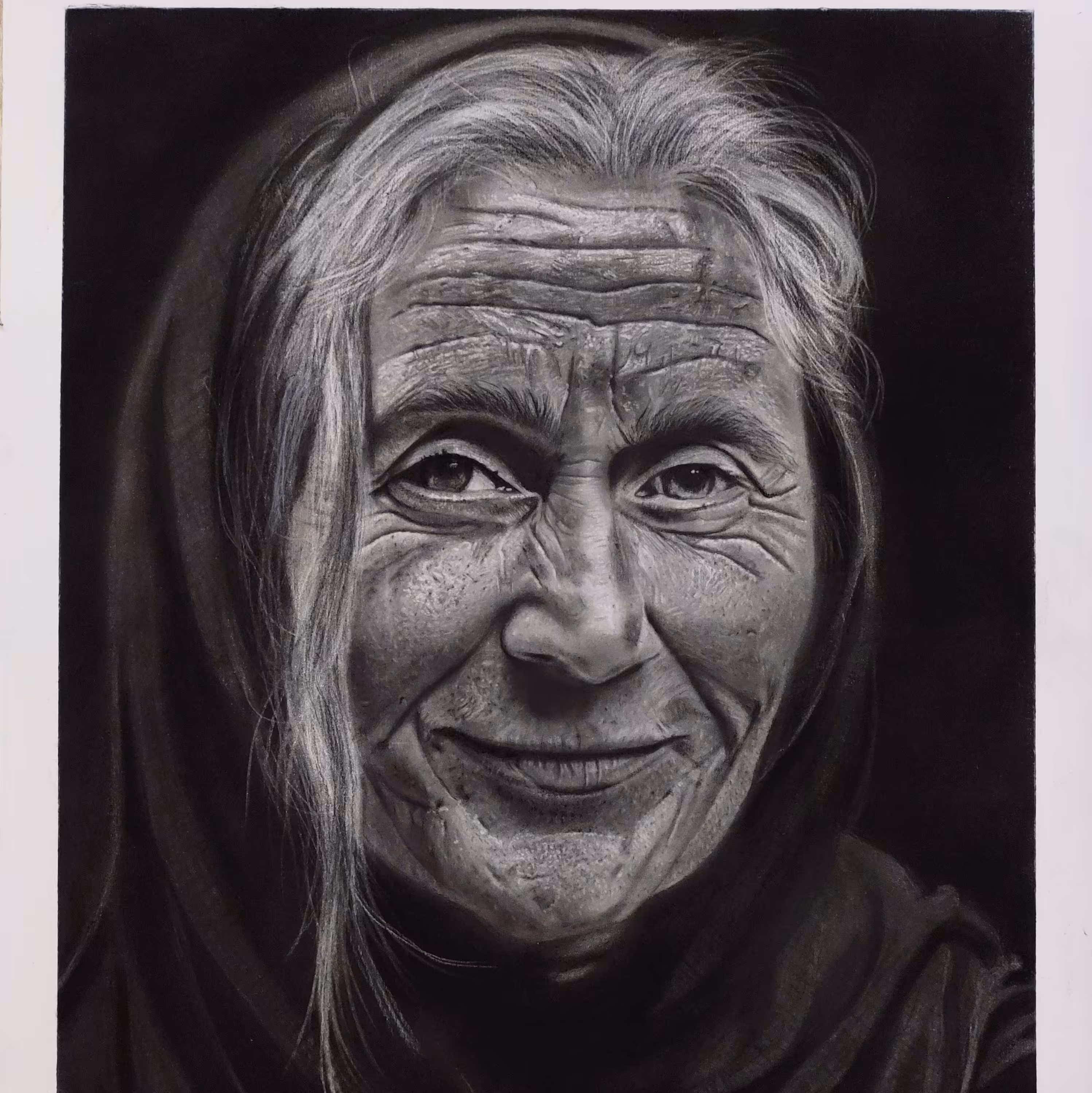 نقاشی چهره (چهر ه ی پیر)