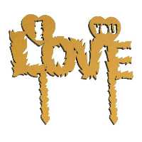 تاپر مهدی یار  کیک طرح I LOVE YOU بسته 5 عددی