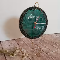 ساعت رومیزی قطر20سبزطرح عقیق