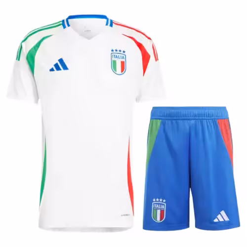 کیت دوم ایتالیا یورو 2024 ست پیراهن و شورت با لوگوی دوختی و تایلندی