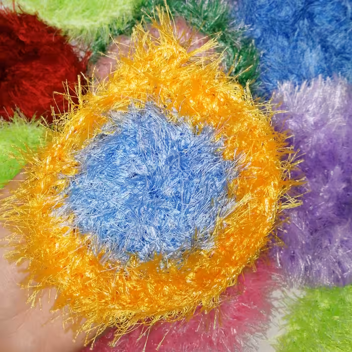 اسکاچ ظرف شویی بافتنی یک لایه زرد آبی 