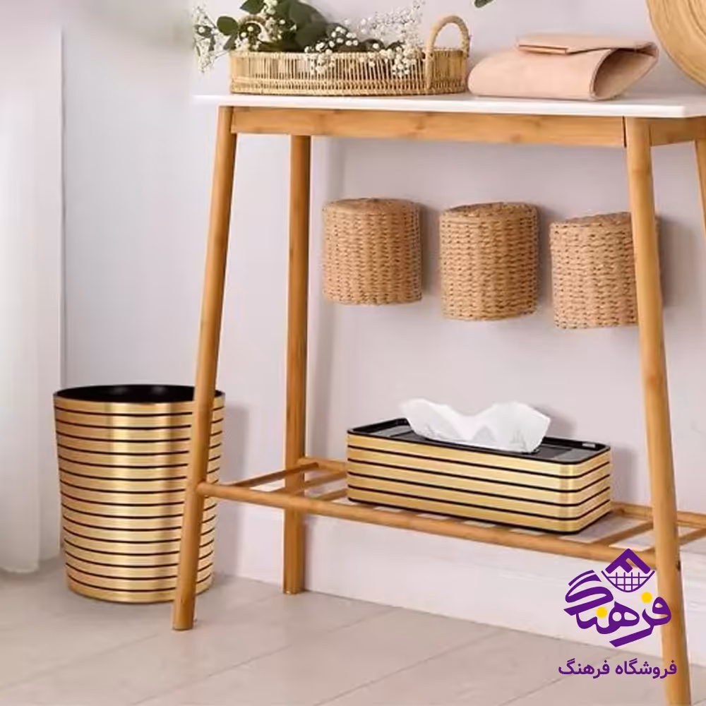 سطل و دستمال تایلندی گلد 6057