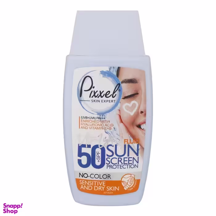کرم ضد آفتاب بی‌ رنگ پیکسل SPF50 مدل Sensitive مناسب پوست خشک و حساس حجم 50 میلی‌ لیتر