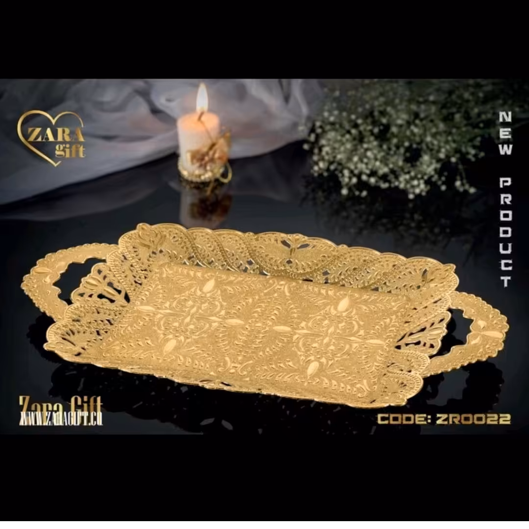 سینی مروارید تولید جدید شرکت زارا اورجینال  اصل ترکیه در 2رنگ طلایی و  نقره ای سیلور ترک سوغات کربلا
