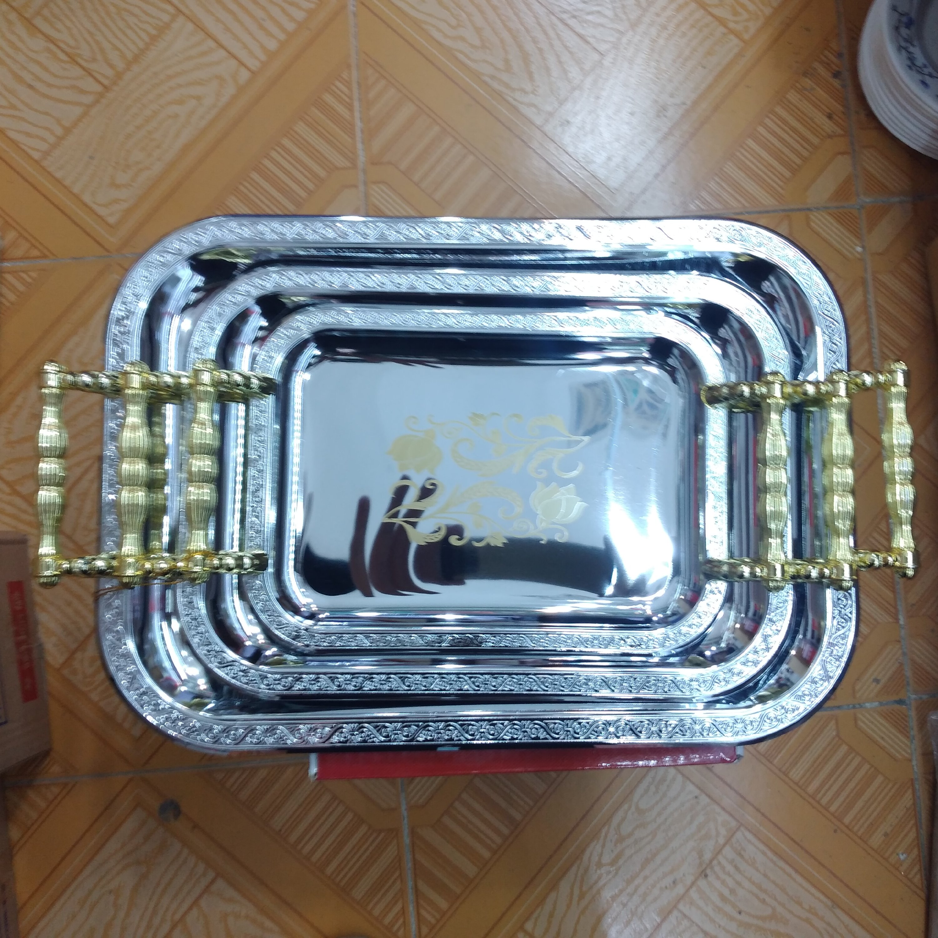 سینی 3 پارچ استیل .