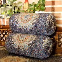 بالشت گرد طرح شاه نشین رنگ سرمه ای (یک جفت)