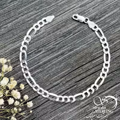 دستبند فیگارو نقره ایتالیا کد 15815