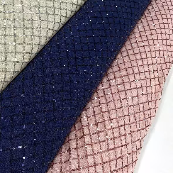 پارچه تور کره ای پولک لوزی