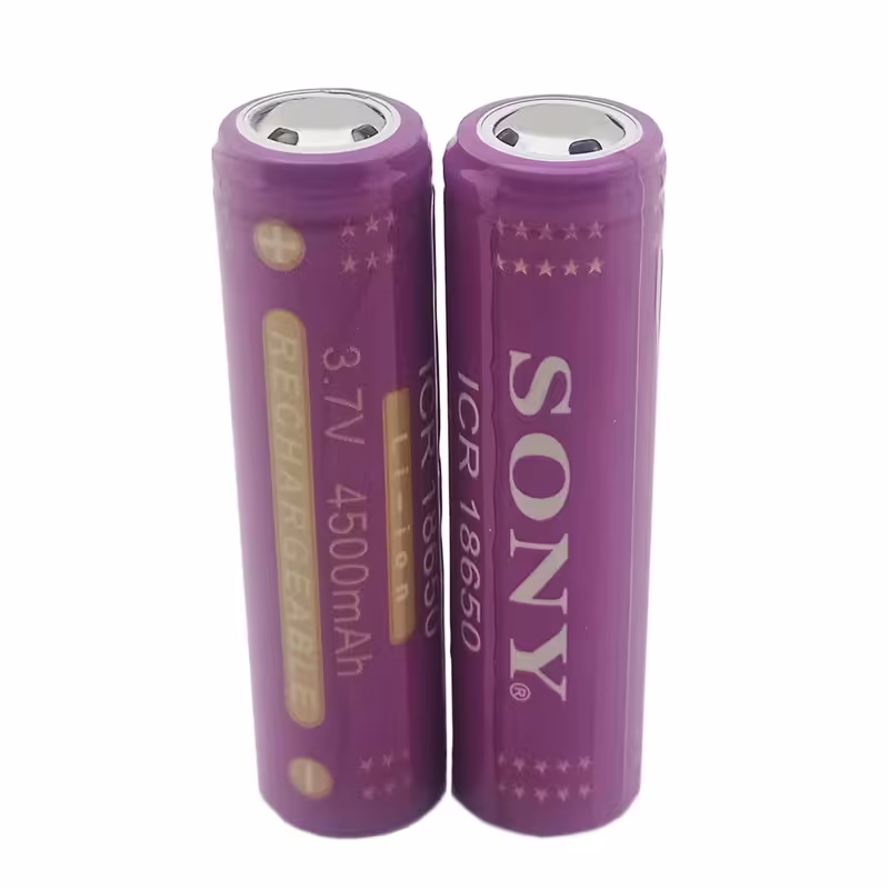 باتری لیتیوم-یون قابل شارژ سونی کد ICR-18650 ظرفیت 4500 میلی آمپرساعت بسته 2 عددی