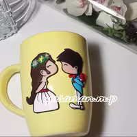 عروس و داماد،خمیر فیمو المانی،قابل شستشو و ضد اب،حرارتی،رنگ ماگ قابل تغییر،ارسال به کل ایران