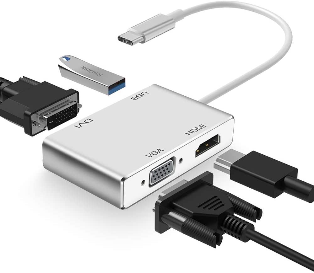تبدیل type c به usb hdmi vga dvi