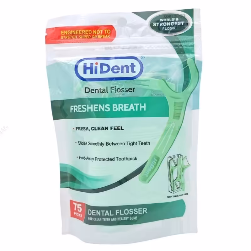 نخ دندان مدل دسته دار کد 902 هایدنت بسته 75 عددی