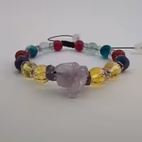 دستبند سنگ ماه تولد اسفند 14 آمیتیست سیترین