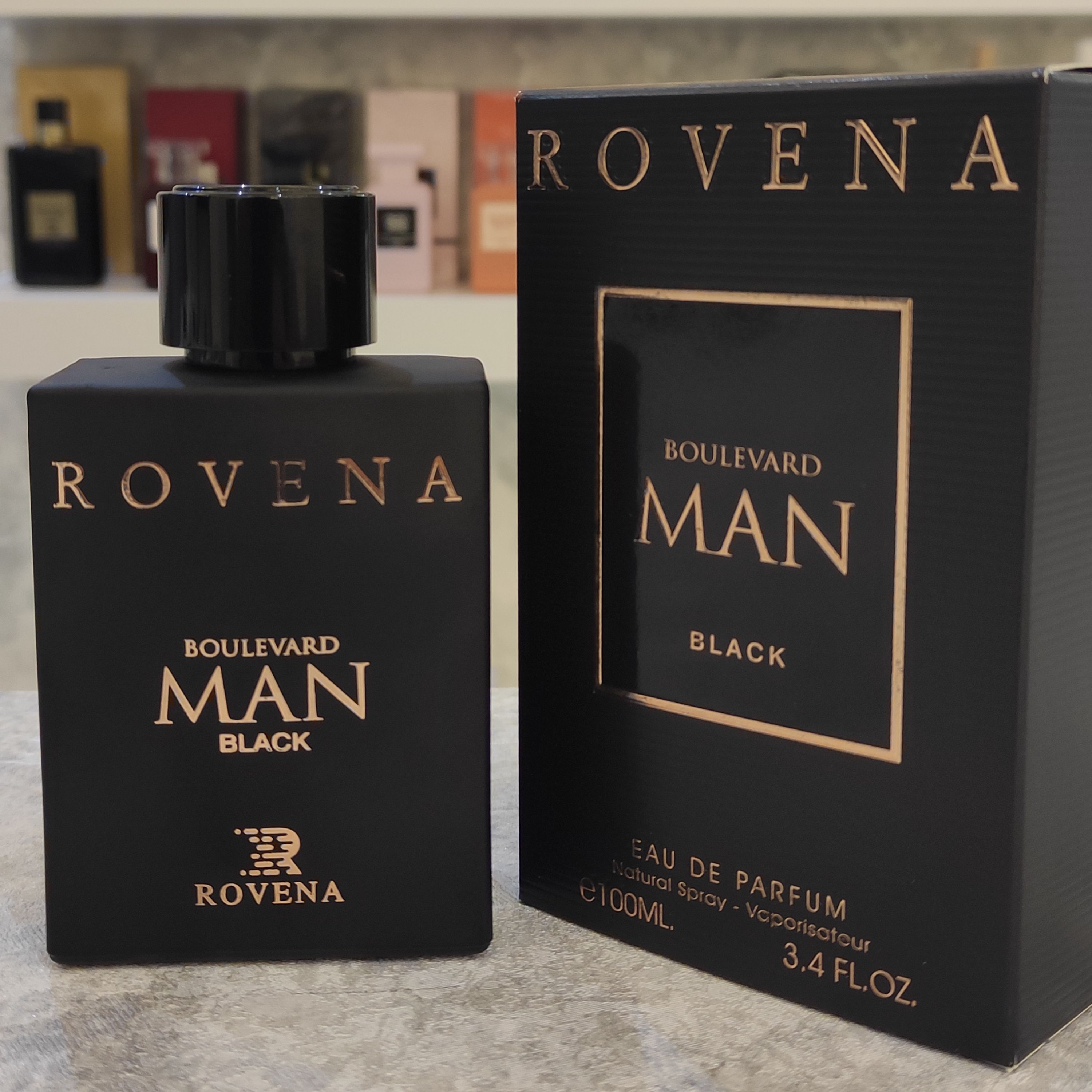 عطر ادکلن مردانه  بولوارد من بلک روونا 100 میل Rovena رایحه بولگاری من این بلک