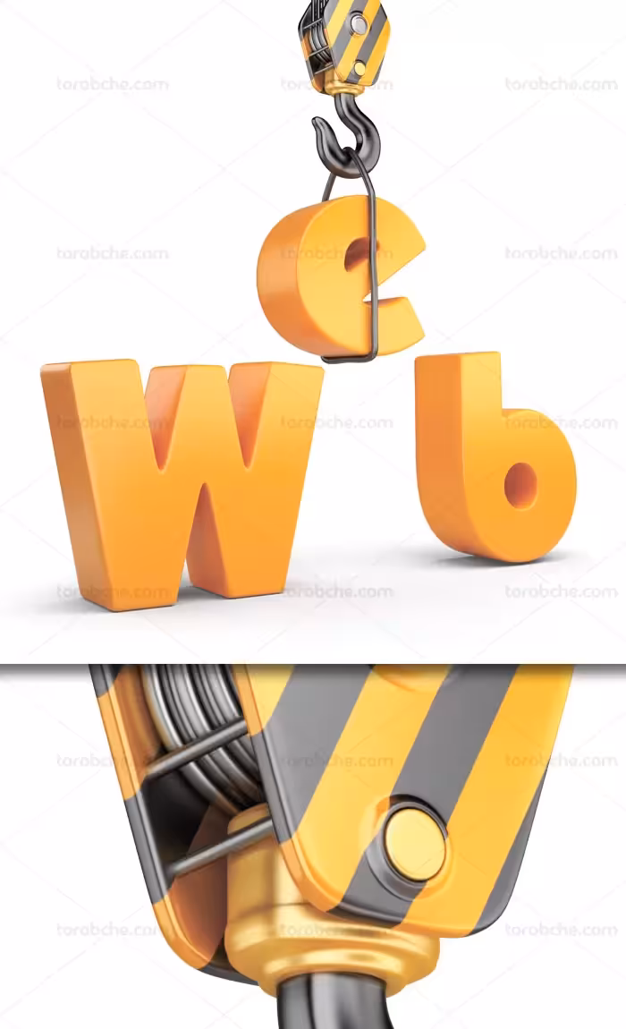 عکس با کیفیت متن سه بعدی web در دست ساخت - گرافیک با طعم تربچه