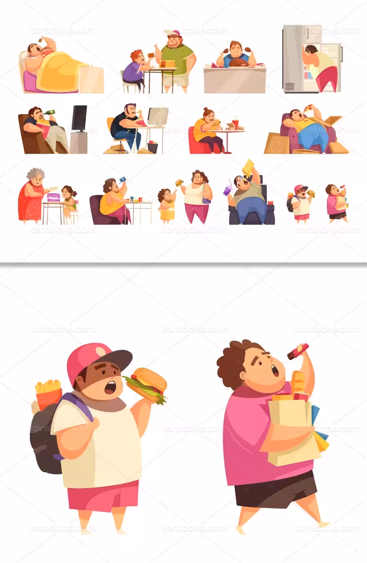 وکتور چاقی با کیفیت بالا | گرافیک با طعم تربچه