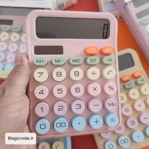 ماشین حساب فانتزی دکمه رنگی (باطری خور   خورشیدی)