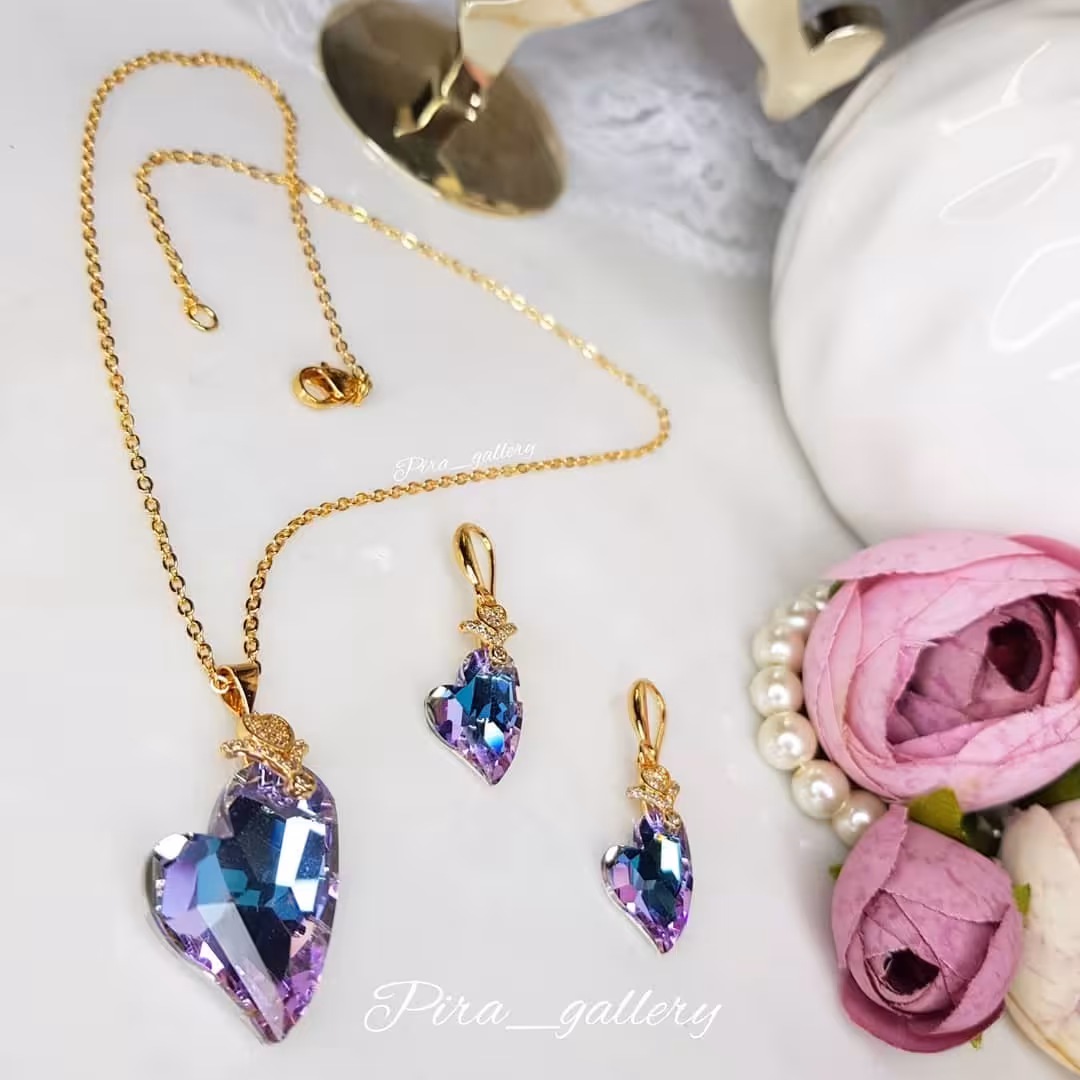 نیمست زنانه سواروسکی قلبی