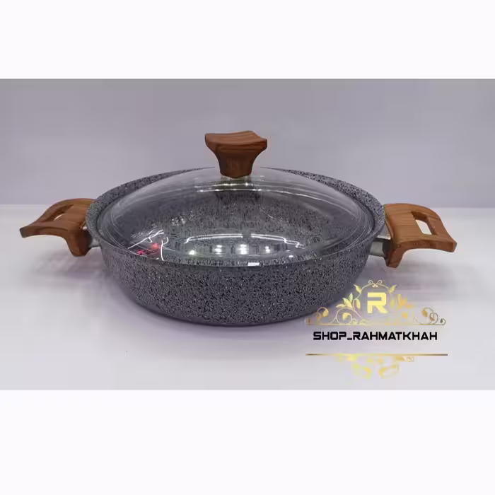 تابه دو دسته گرانیتی سایز 28  در دو رنگ مشکی وطوسی ارسال با باربری و پس کرایه 