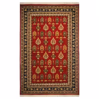 فرش ماشینی ساوین طرح سارگل زمینه لاکی