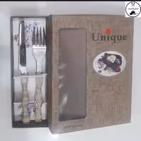 کاردوچنگال میوه خوری یونیک دسته اکلیلی طلایی