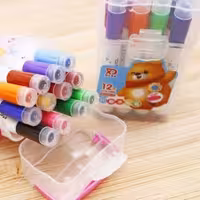 ماژیک12رنگ سرمهردارخرس تپلی  ماژیک12رنگ فانتزی  ماژیک 