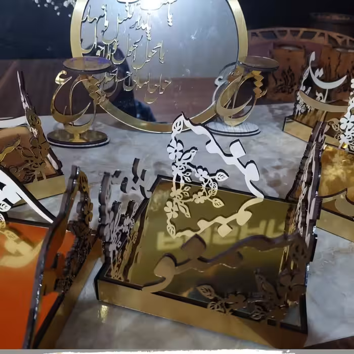 ست هفت سین عید سال 1402،نه قطعه،جنس ام دی اف مولتی استایل،سایز هفت سین 10*10