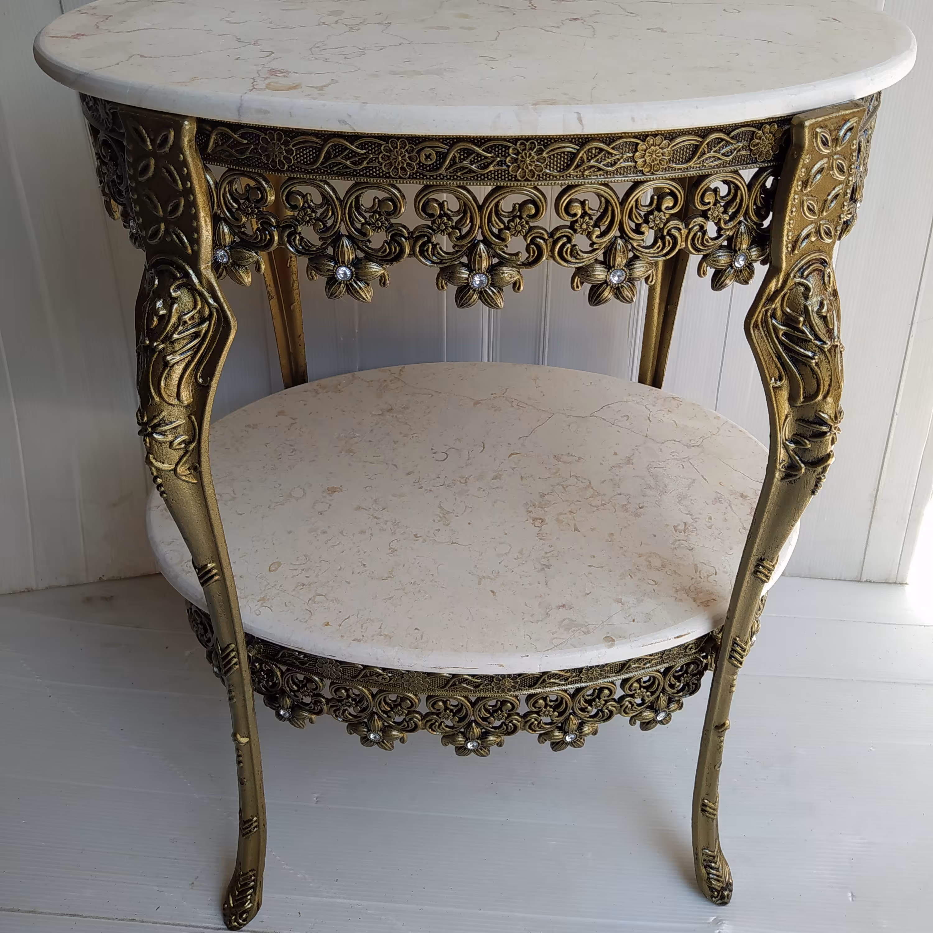 میز تلفن دو طبقه بیضی (ارسال با باربری به صورت پس کرایه)