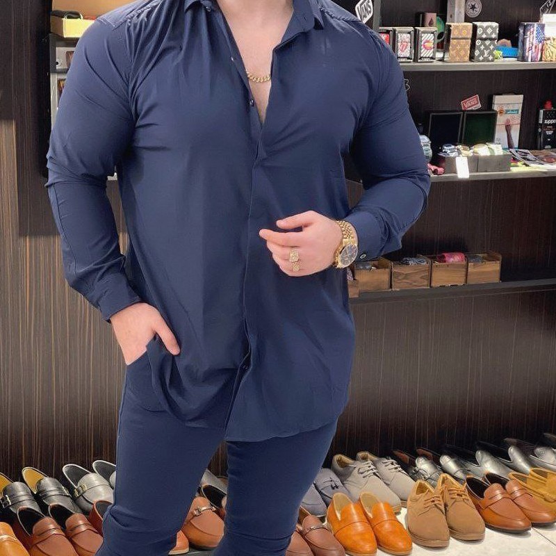 پیراهن مردانه . پیراهن کتان . پیراهن کتان سنگشور شده