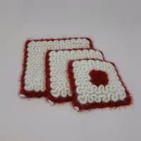 ست زیر قابلمه ای بافتنی 3 تیکه