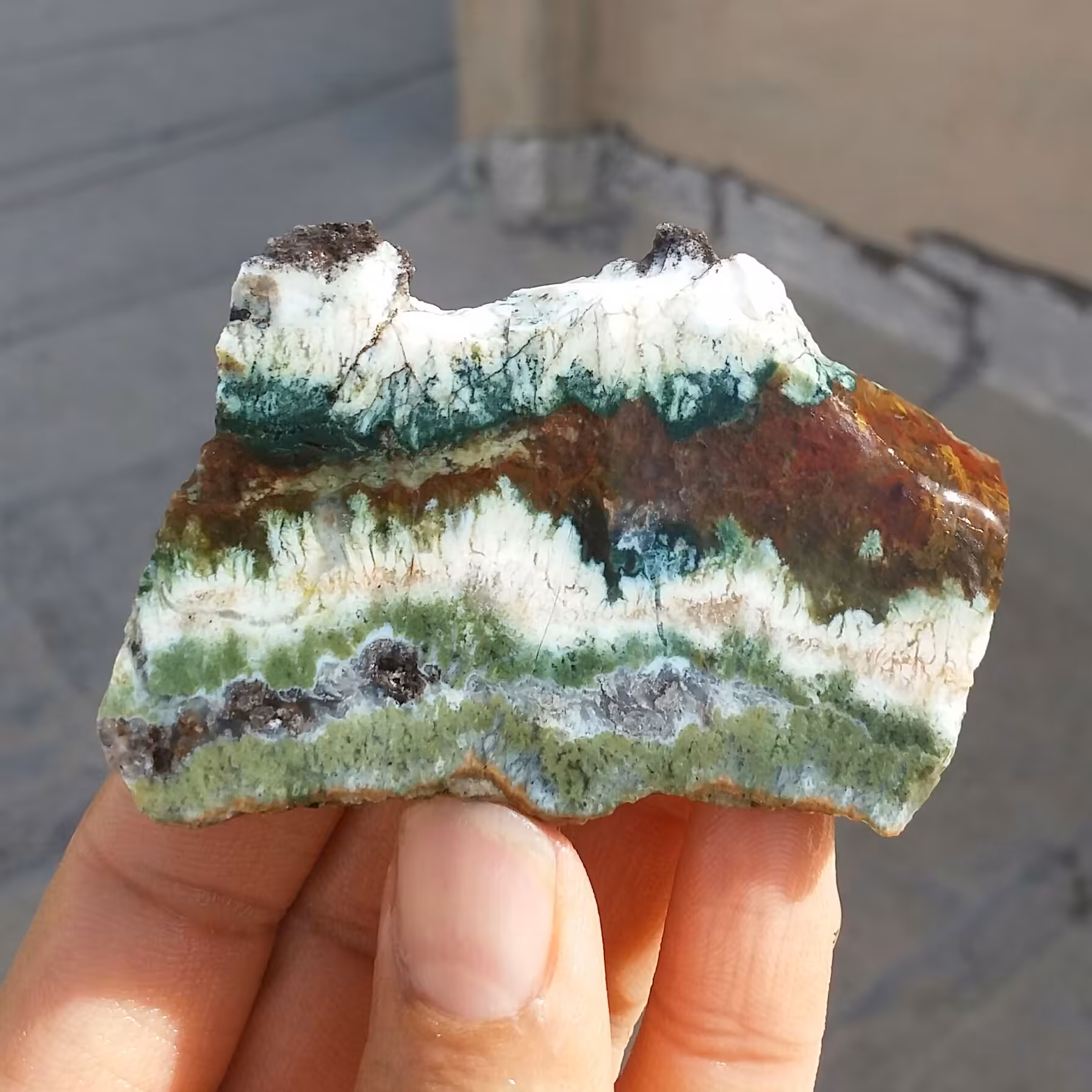 اسلایس سنگ راف عقیق منظره هفت رنگ بسیار زیبا و خاص 100 در 100 طبیعی  
کد 12037