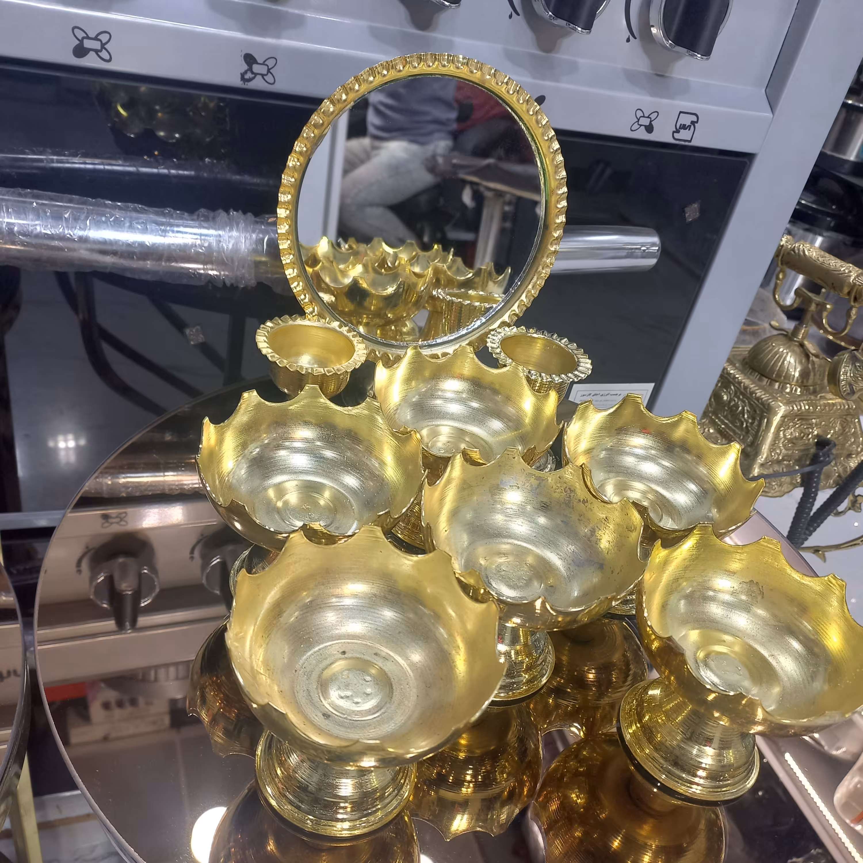 هفت سین شبه مس 9پارچه در رنگ های طلای مسی