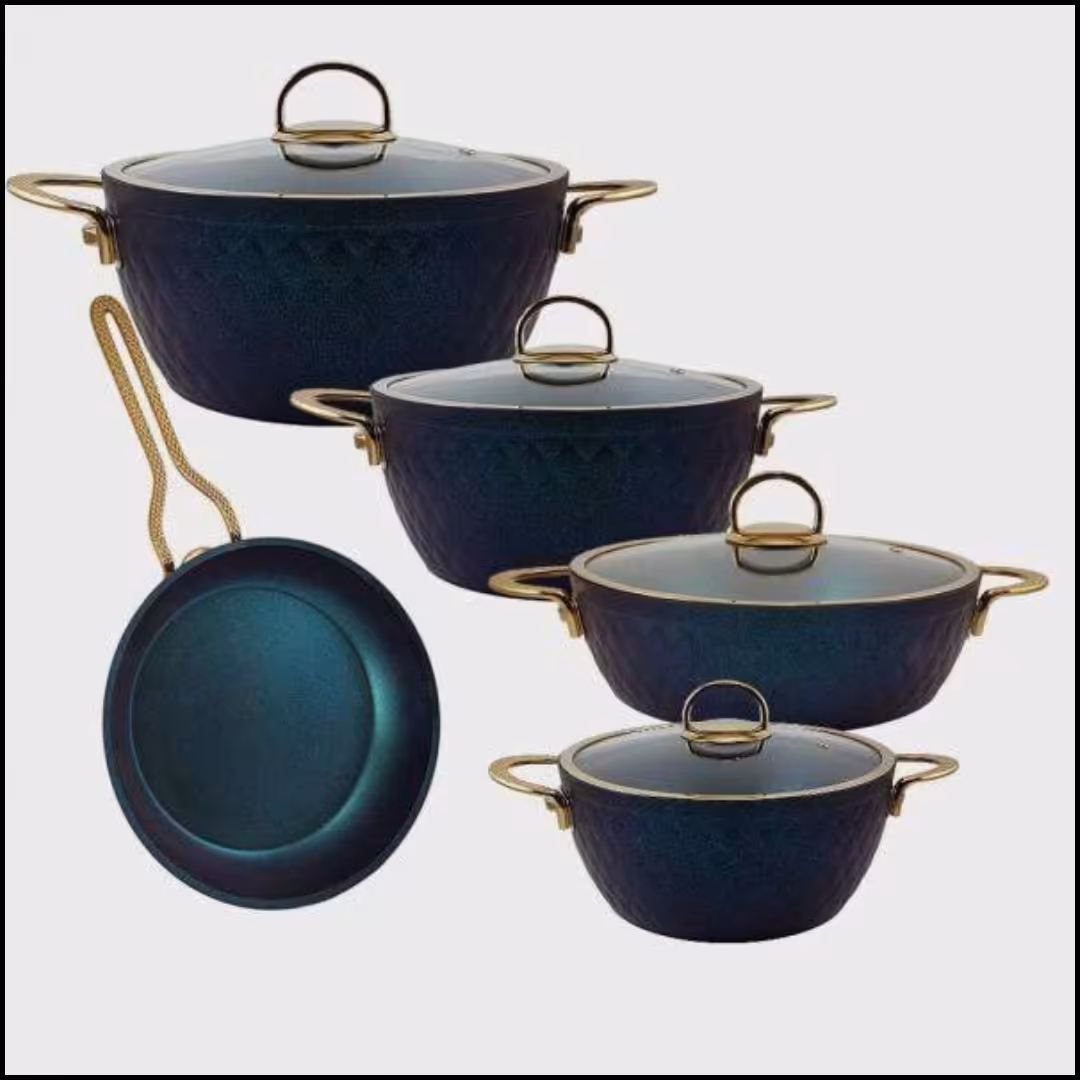 سرویس قابلمه چدن گرانیت 9 پارچه ویوالدی ساخت کشور ترکیه کد 201