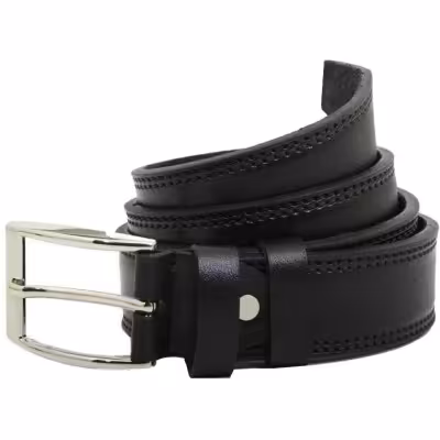 کمربند چرم صنعتی باکیفیت پهنا 3/5 لبه دوزی شده