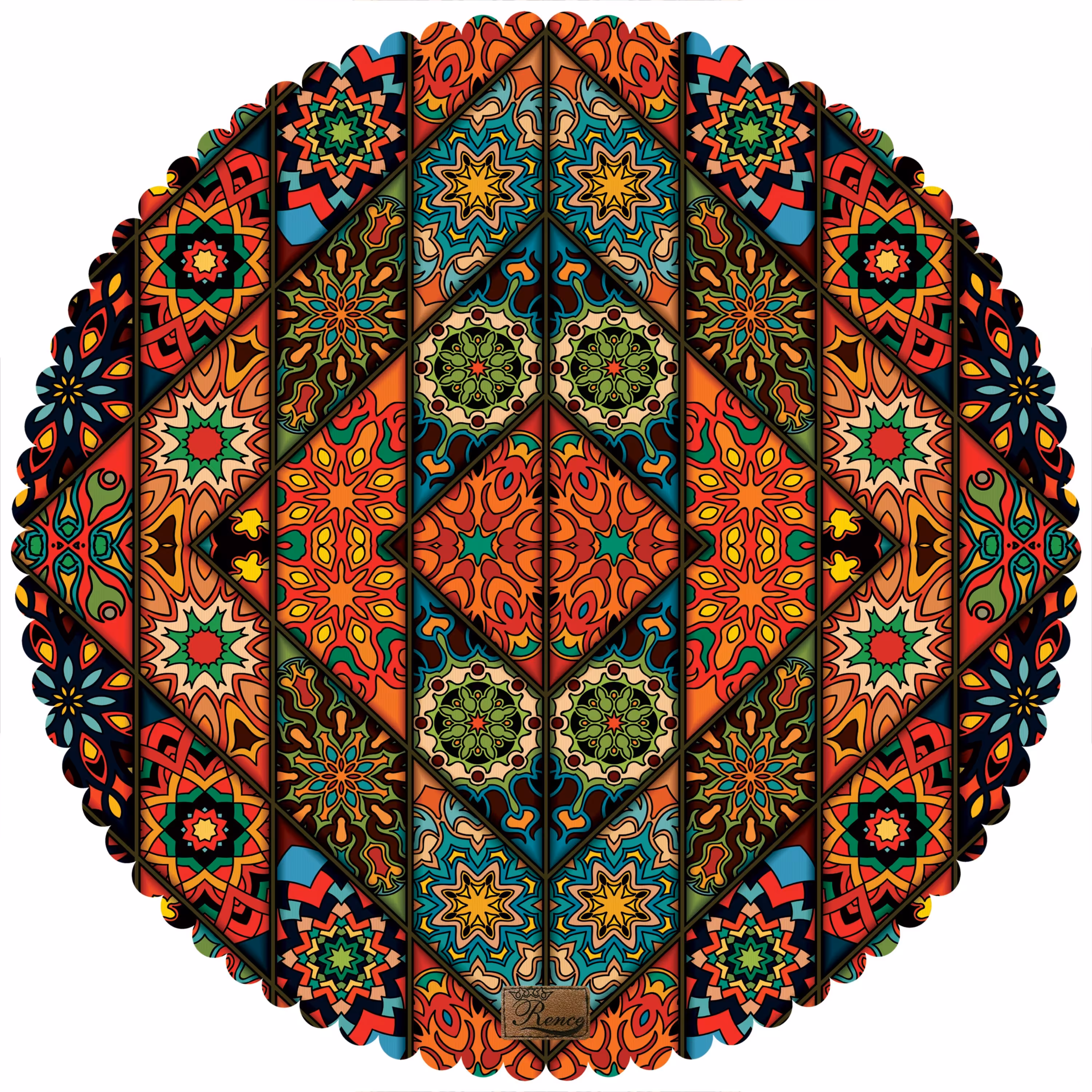  رومیزی مخمل طرح سنتی سایز 90 در 95 مدل T2-542 شرکت رنس