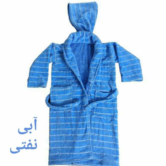 حوله پالتویی کودک مدل راه راه سایز 100 رنگ آبی