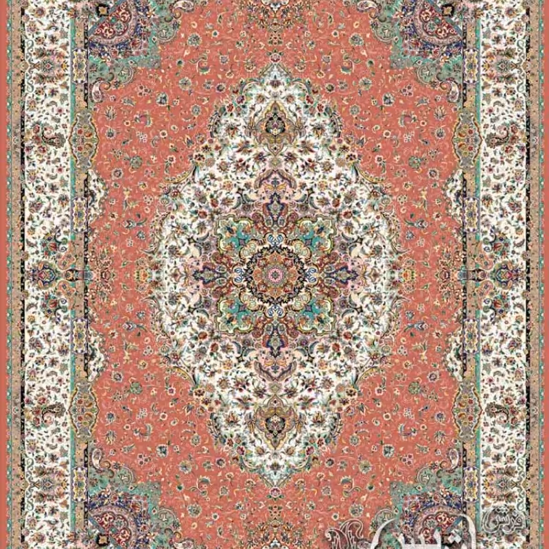 فرش پاتریس 700شانه تراکم 2550 طرح سالاری آجری  9متری