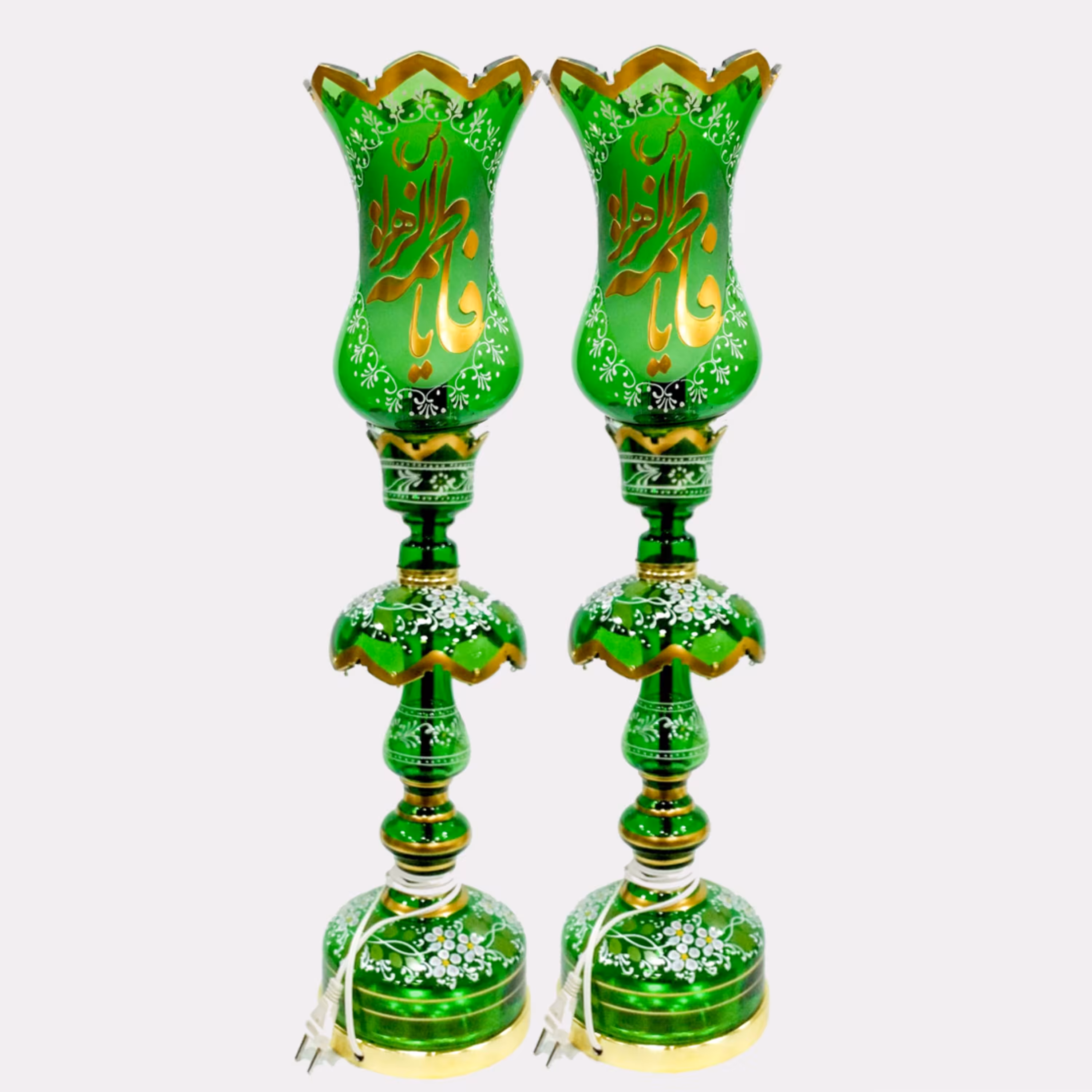 لاله مذهبی جفتی مزین به نام مبارک حضرت فاطمه الزهرا سلام الله علیها