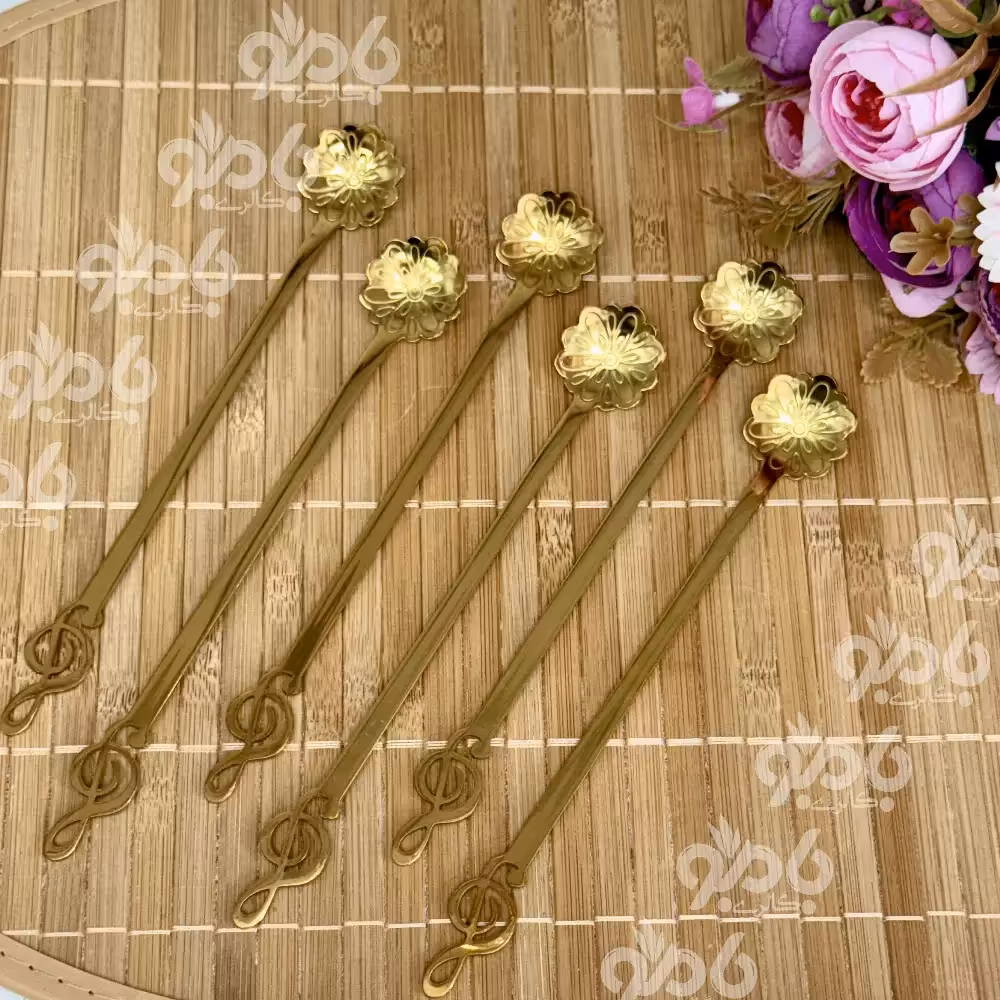 قاشق شربت استیل ملودی طلایی