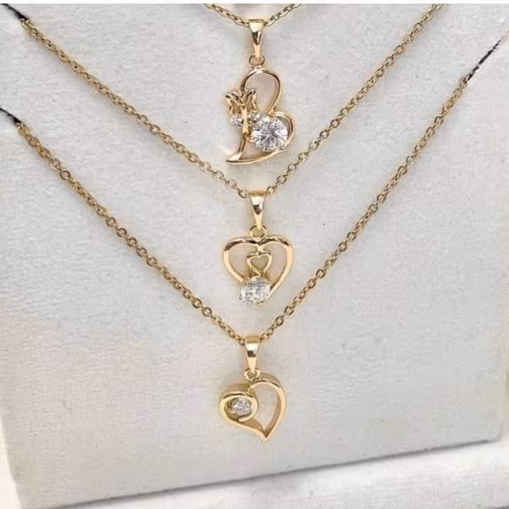 سه مدل گردنبند قلبی زنانه دخترانه استیل مارک ژوپینگ