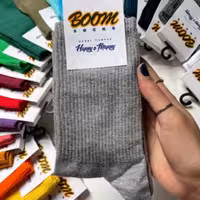 جوراب طوسی ملانژ ساقدار ساده پنبه فری سایز