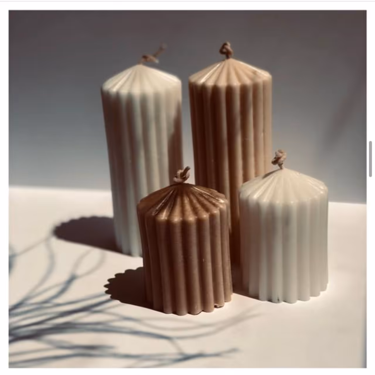 شمع استوانه شیار دار با ارتفاع 15 سانتی متری