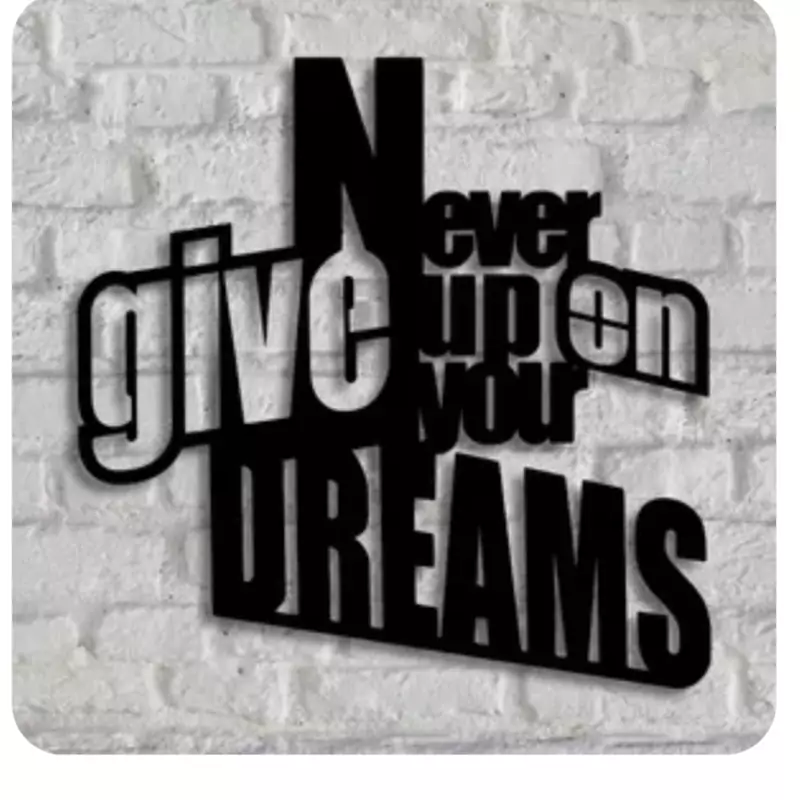 استیکر چوبی never give up