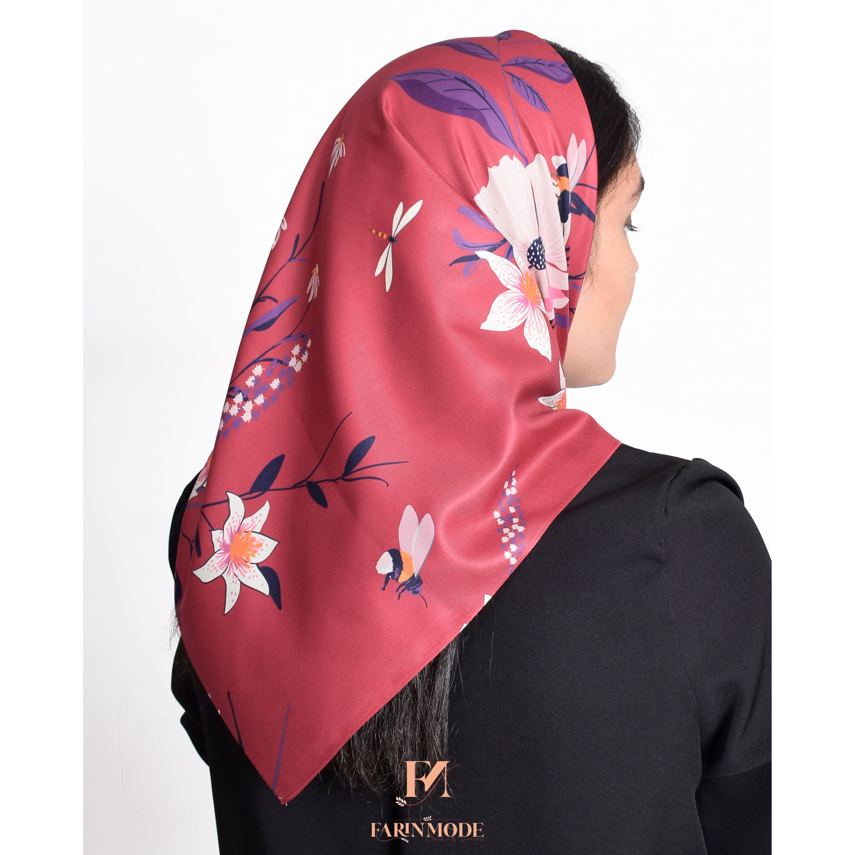 روسری ابریشم توییل سایز کوچک ابعاد 70در70 سانتیمتر 9036