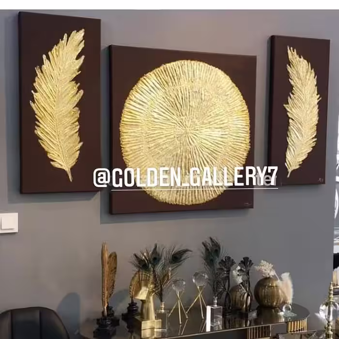 تابلو فوق العاده شیک برجسته سه لَت پر و خورشید