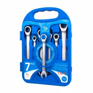 ست آچار 7 تایی یکسر تخت یکسر رینگ جغجغه ای سفید پروفشنال تولز (BS)