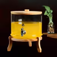 کلمن شیشه ای یک طبقه پایه چوبی(هزینه ارسال به عهده مشتری میباشد)