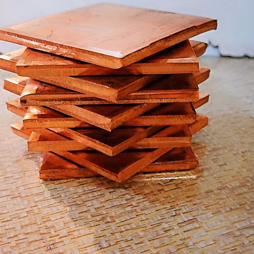 ورق مسی پنج میل ضخیم پنج در پنج سانت