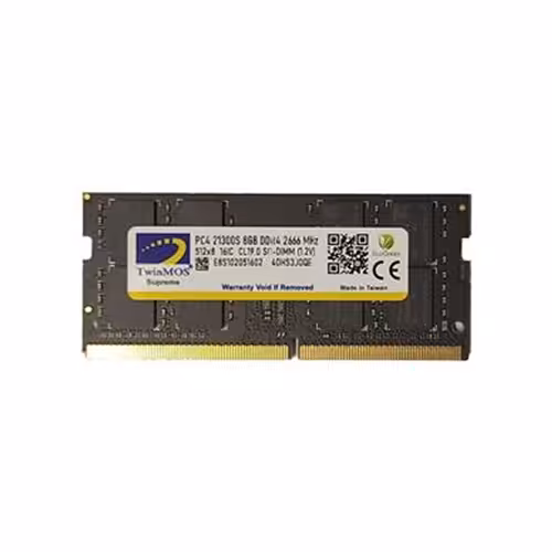 رم لپ تاپ DDR4 تک کاناله 2666 مگاهرتز CL19 تویین موس مدل E8S102051602 ظرفیت 8 گیگابایت