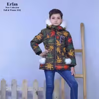 کاپشن پسرانه عرفان جنس پارچه برزنت مدل برگی
